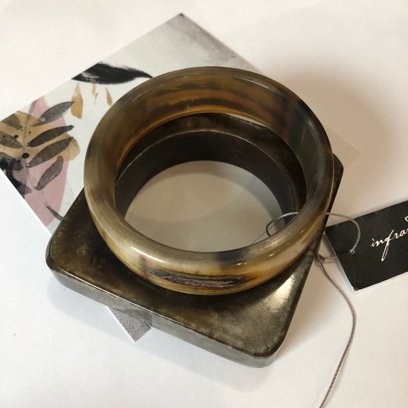 Vintage style Bangle set - resin & horn set - Picture 4 of 7